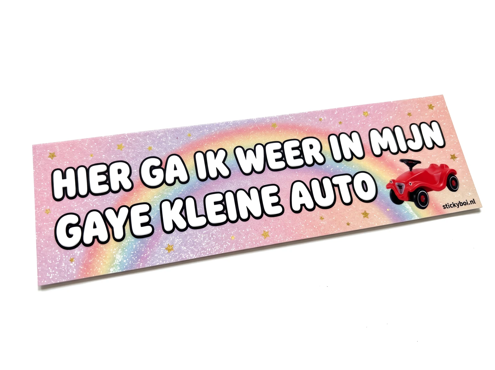 Daar ga ik weer in mijn gaye kleine auto